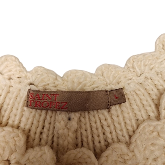 Saint Tropez White Cap Sleeve Knit Cardigan Sweater - Picture 7 of 13